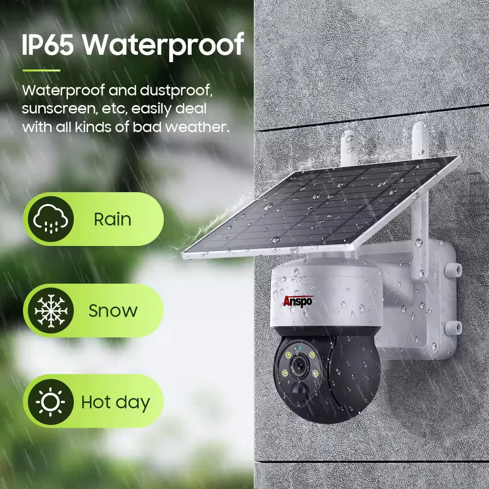 Anspo 4G SIM SOLAR security camera wireless free batteries and 64GB card White - Image 4