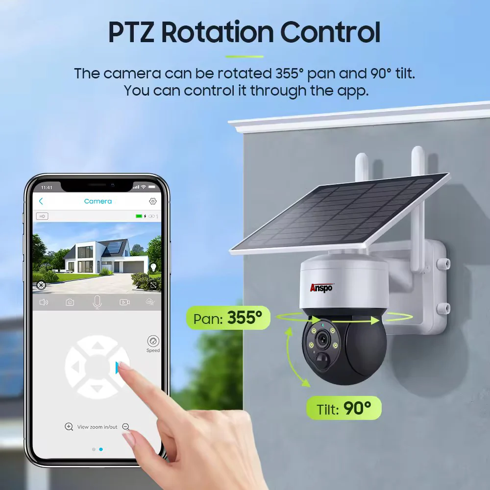 Anspo 4G SIM SOLAR security camera wireless free batteries and 64GB card White - Image 5