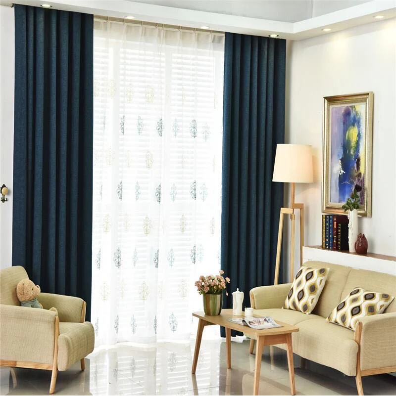 100% Blockout Blue Readymade Curtain drapes – 8 sizes - Image 6