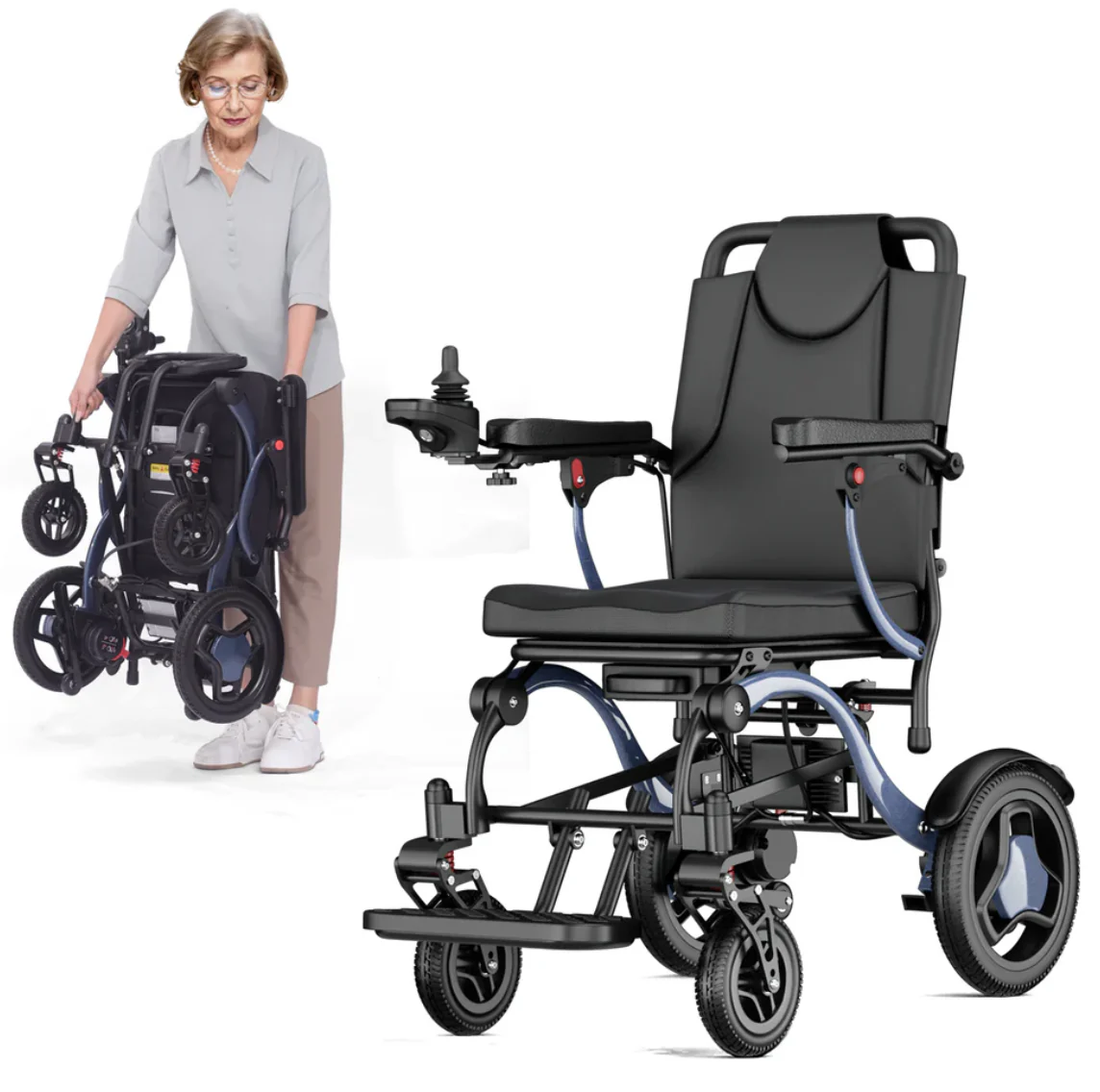 Ultra Light Folding Electric Wheelchair MK9005 Grey - Image 3