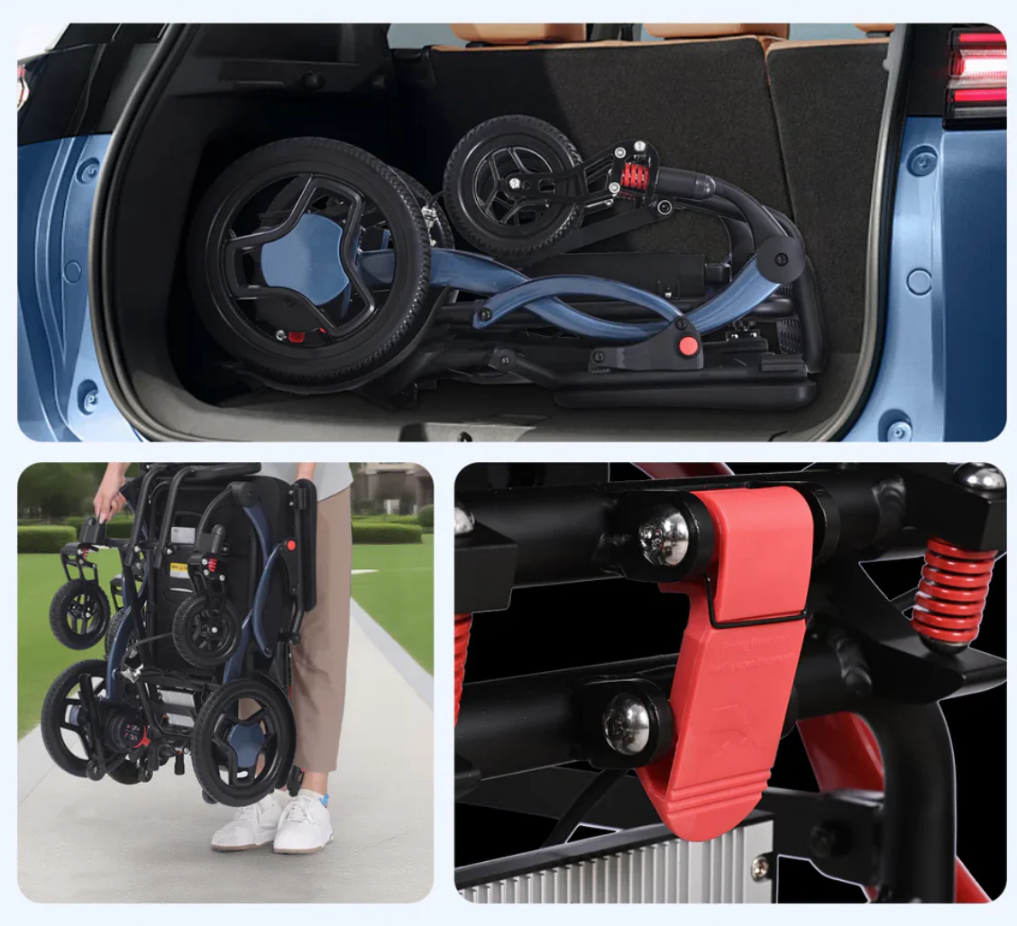 Ultra Light Folding Electric Wheelchair MK9005 Grey - Image 4