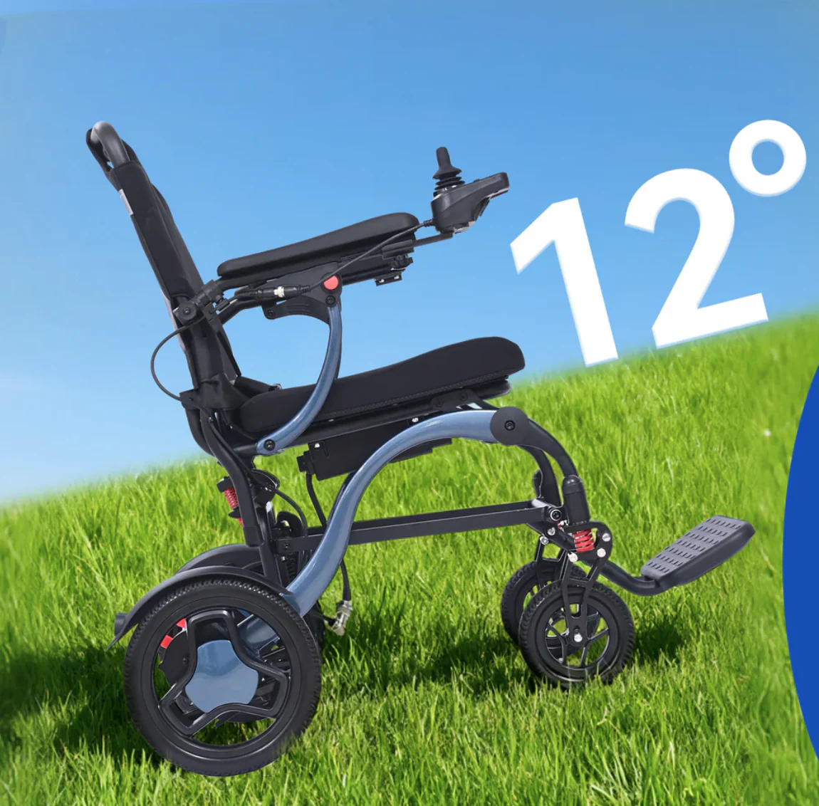 Ultra Light Folding Electric Wheelchair MK9005 Grey - Image 5
