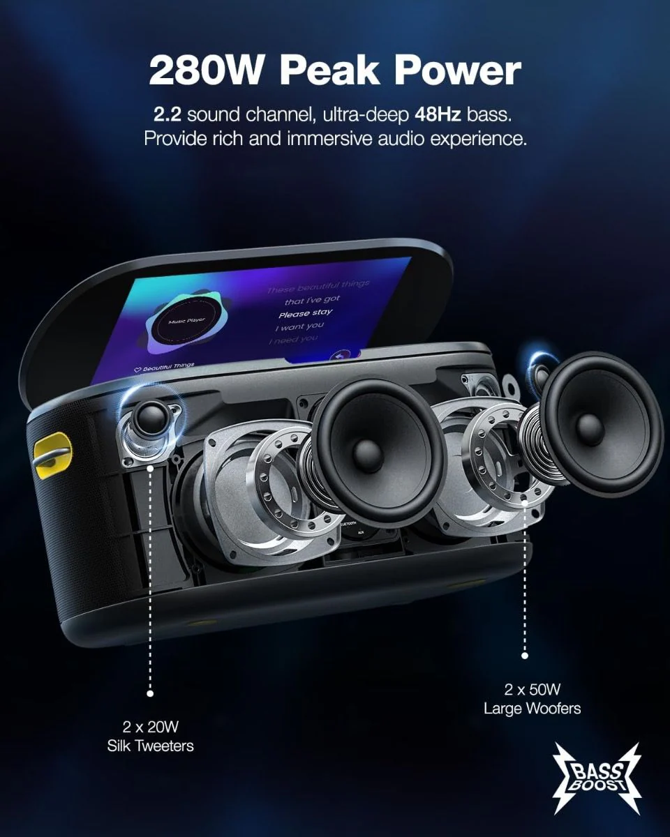 Ikarao S1 Karaoke Machine System With 10.1″ Touch Screen Wireless Mic - Image 3