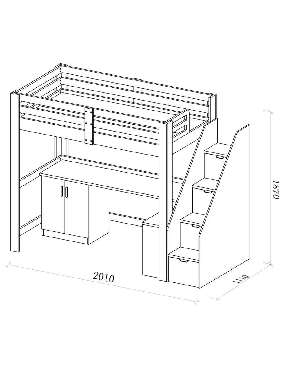 Loft Bed Bunk Bed With Desk - Image 4