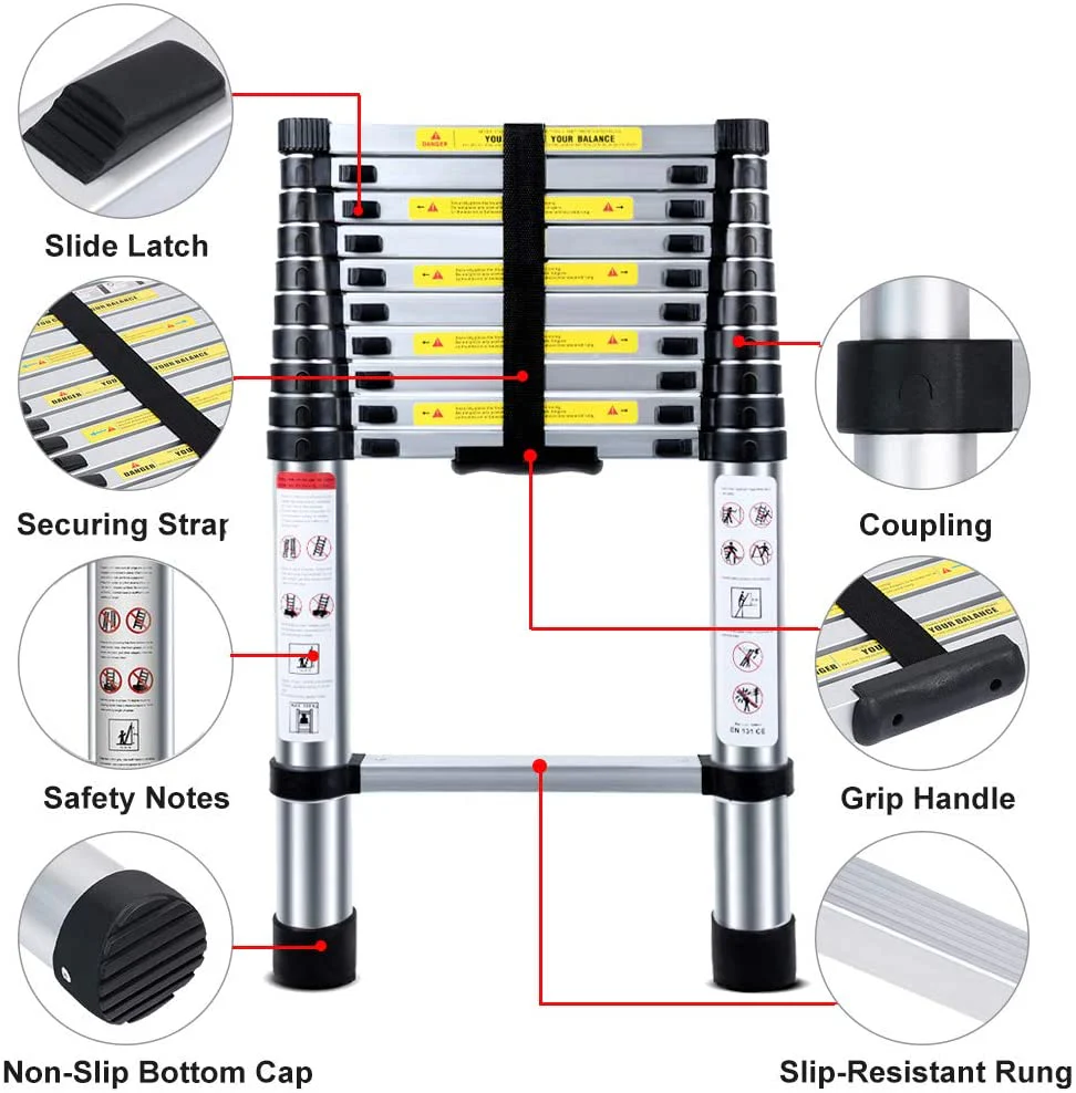 Ladder Telescopic Aluminium Extension Ladder 3.2m - Image 7