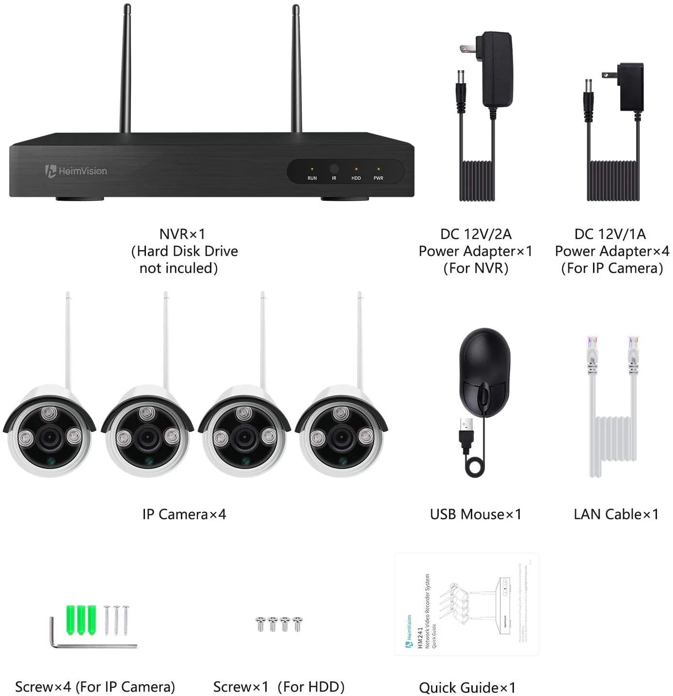 Include 1TB HDD 24hrs recording CCTV wireless security Camera NVR 4CH 1080P - Image 8
