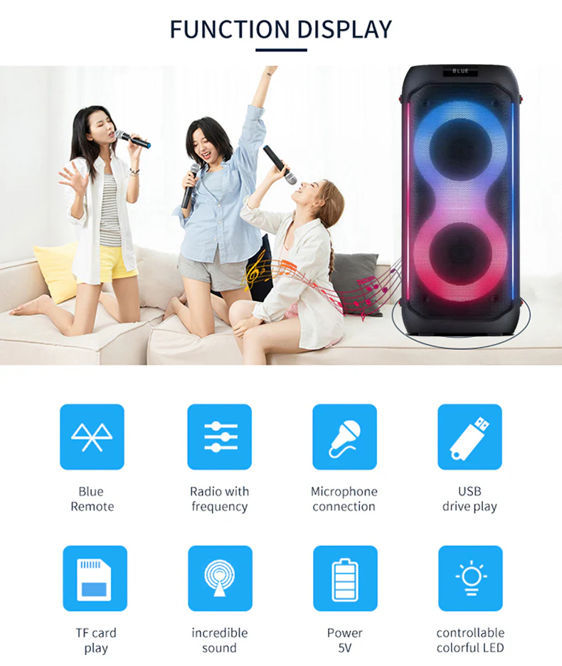 Bluetooth party speaker with microphone 2 x 6.5″ bass Partybox 610 - Image 6