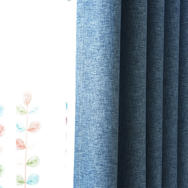 One pair of Readymade Curtains blockout drapes Blue- 8 sizes - Image 4