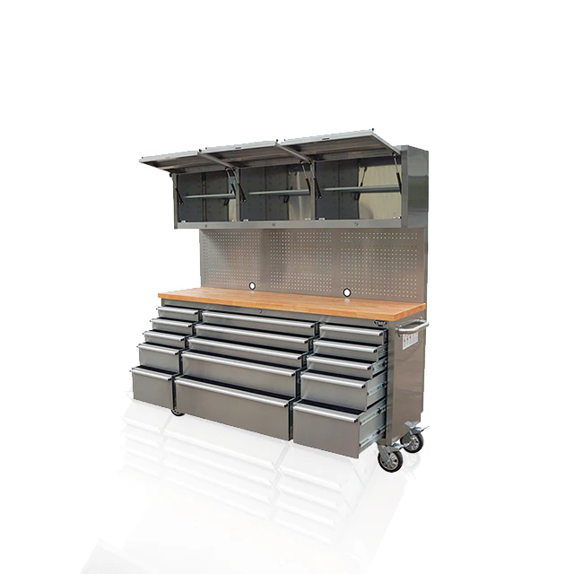 72 Inch 18 Drawers Stainless Steel Tool Chest workbench - Image 3