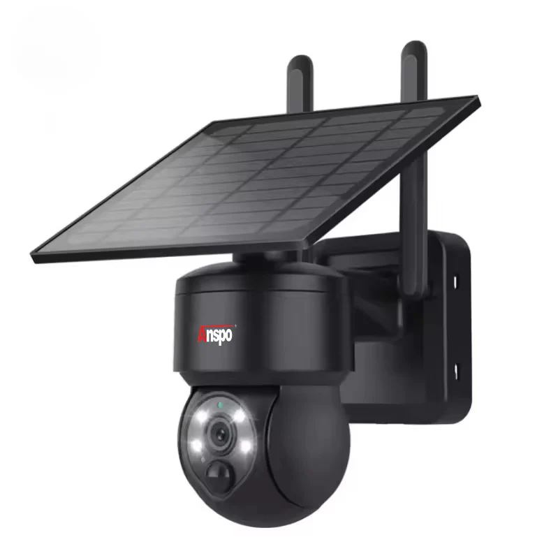 Anspo WIFI SOLAR security camera wireless free batteries and 64GB card Black