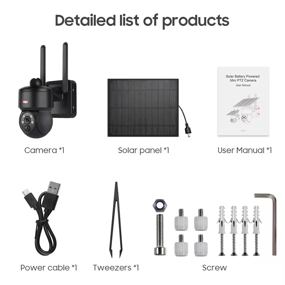 Anspo WIFI SOLAR security camera wireless free batteries and 64GB card Black - Image 10