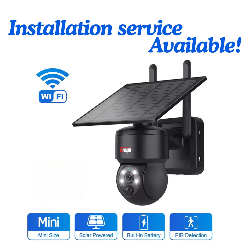 Anspo WIFI SOLAR security camera wireless free batteries and 64GB card Black - Image 11
