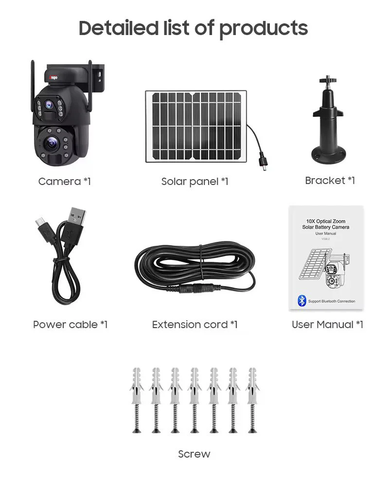 Dual camera WIFI SOLAR security camera wireless free batteries with 64GB card - Image 10