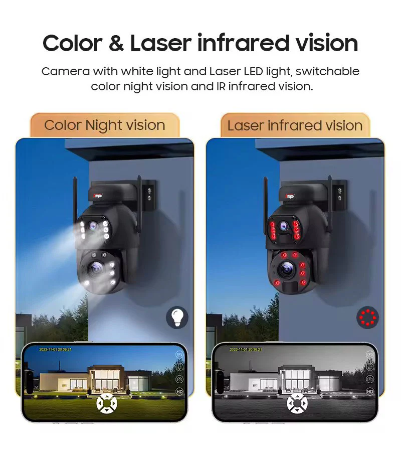 Dual camera WIFI SOLAR security camera wireless free batteries with 64GB card - Image 11