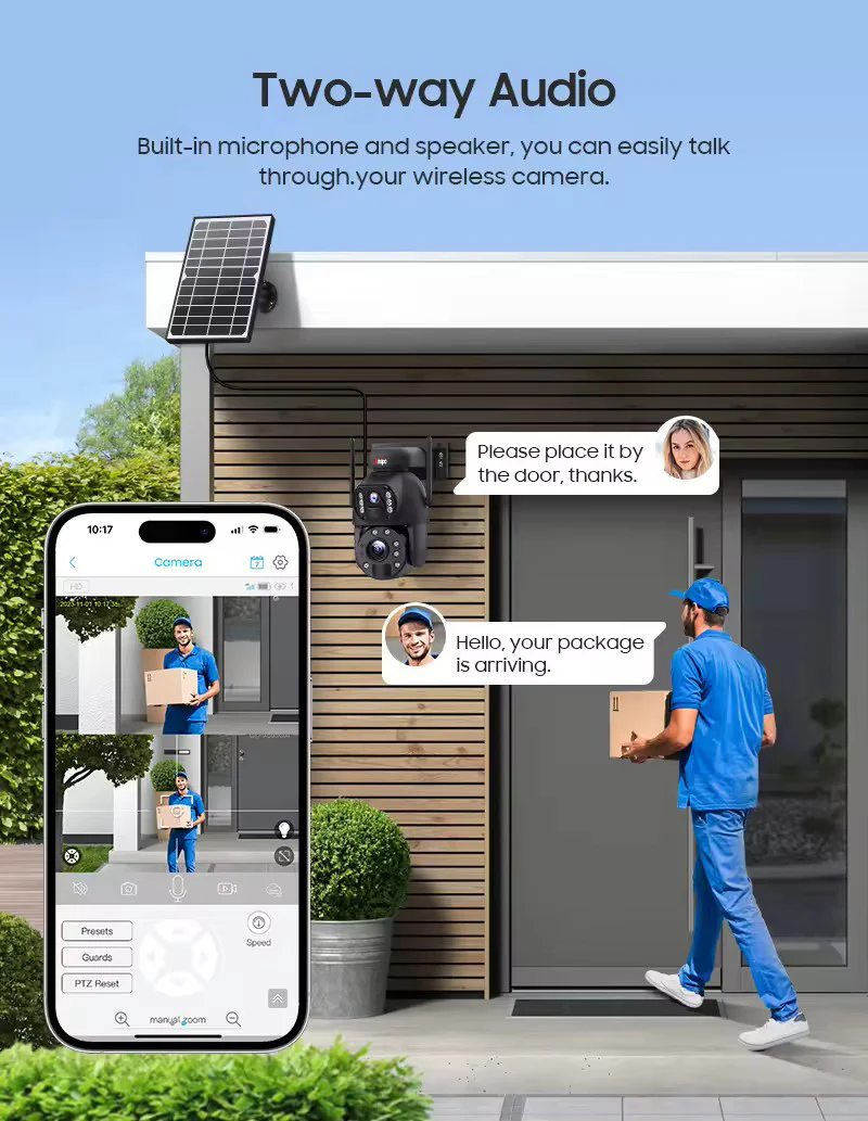 Dual camera WIFI SOLAR security camera wireless free batteries with 64GB card - Image 9